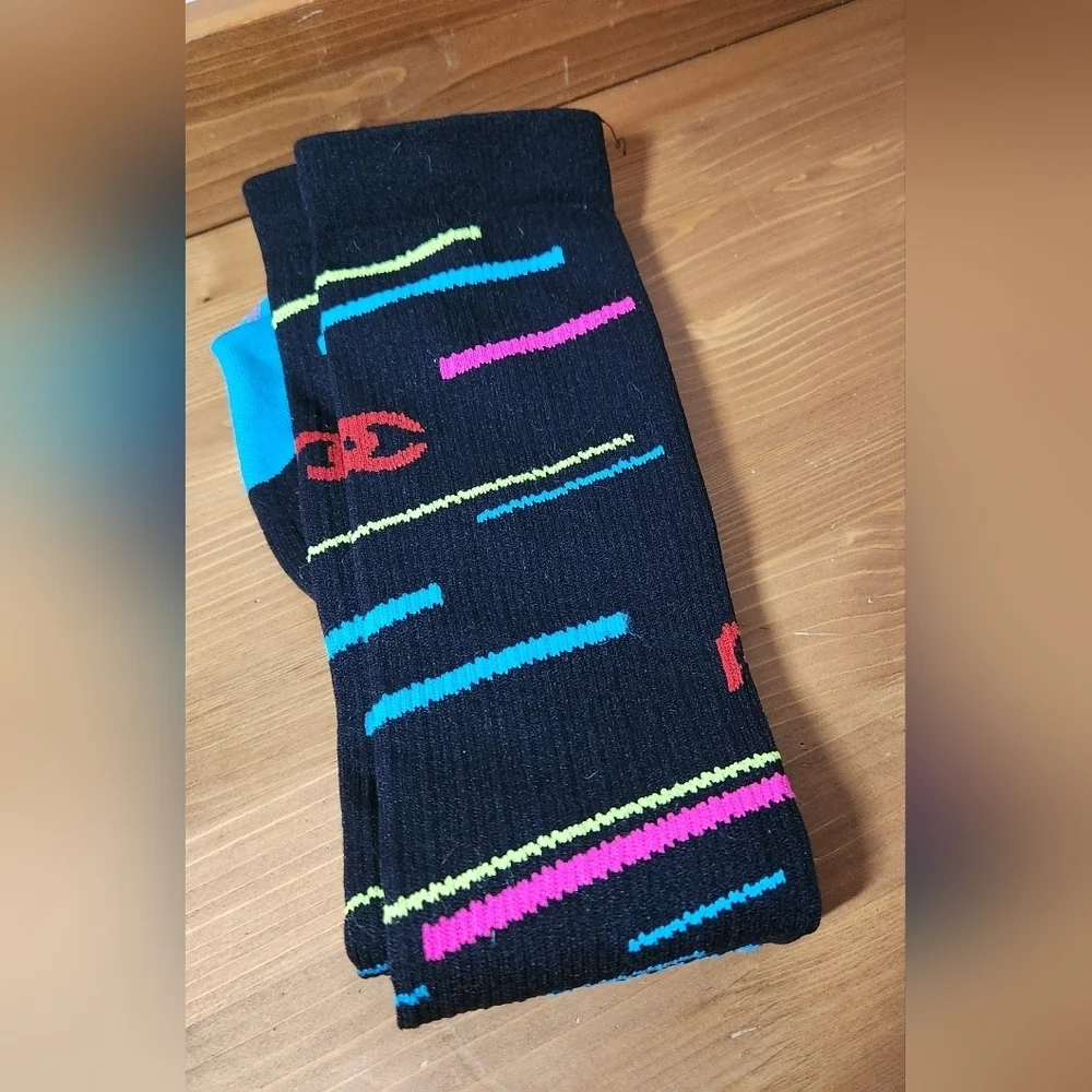 Pro Compression Marathon Black with Neon Stripes Socks